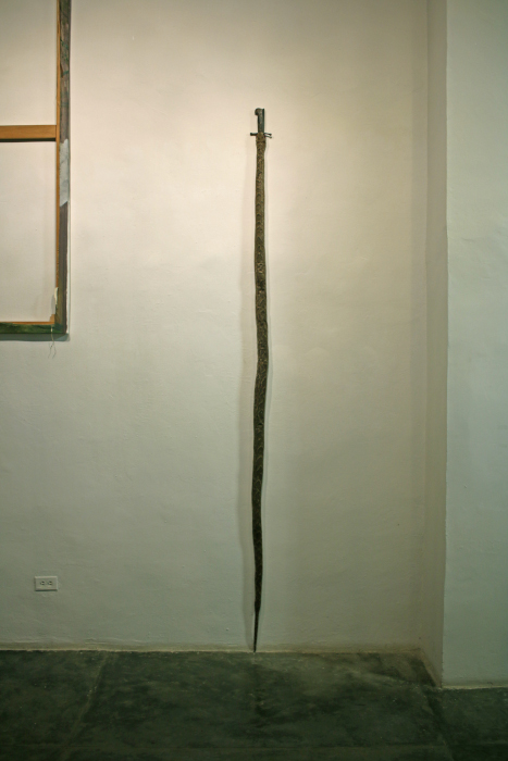 Majá como machete / Taxidermia de majá, machete / 110 x 7 x 7 cm / 2017